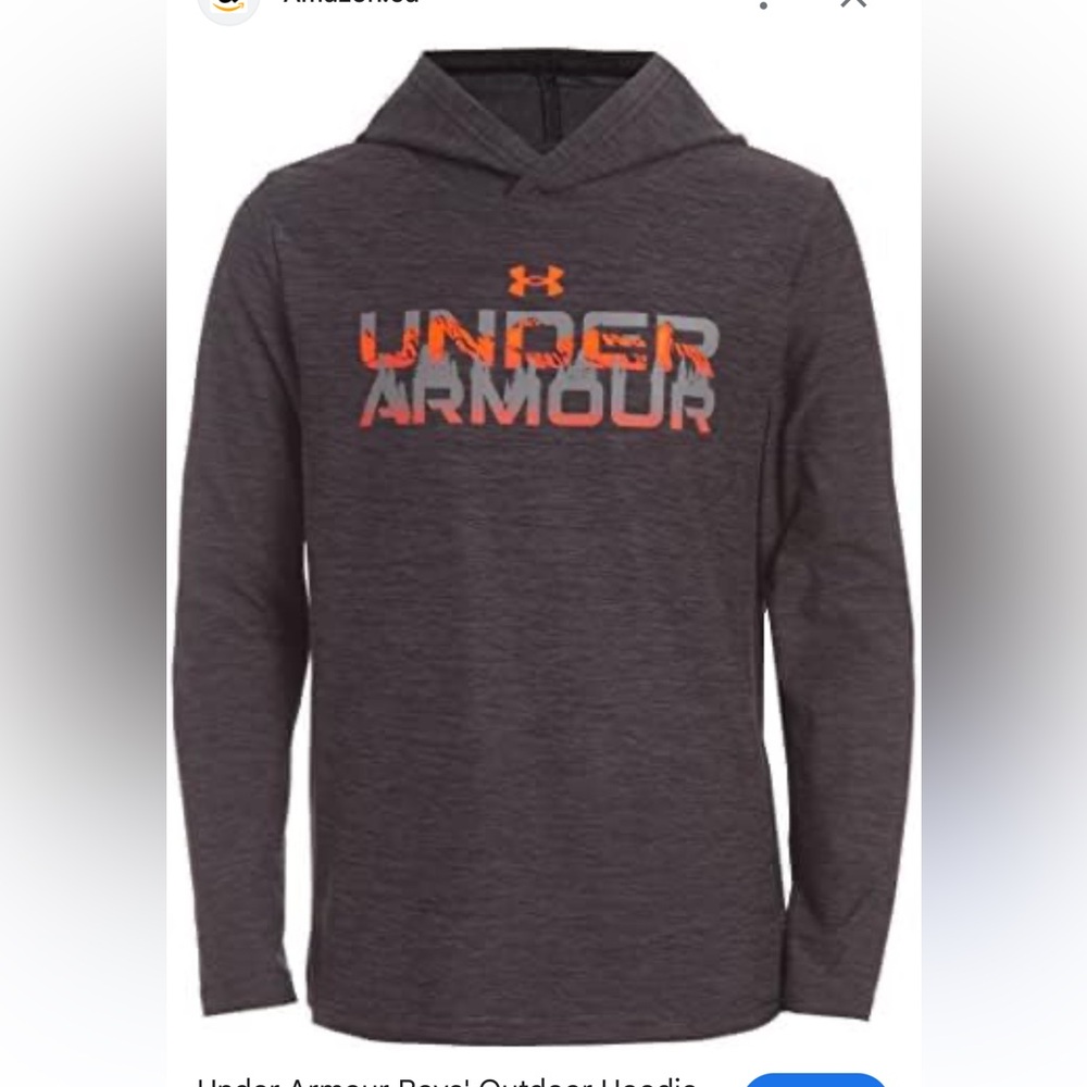 Under Armour gray Hoodie shirt with Logo, size boys small
